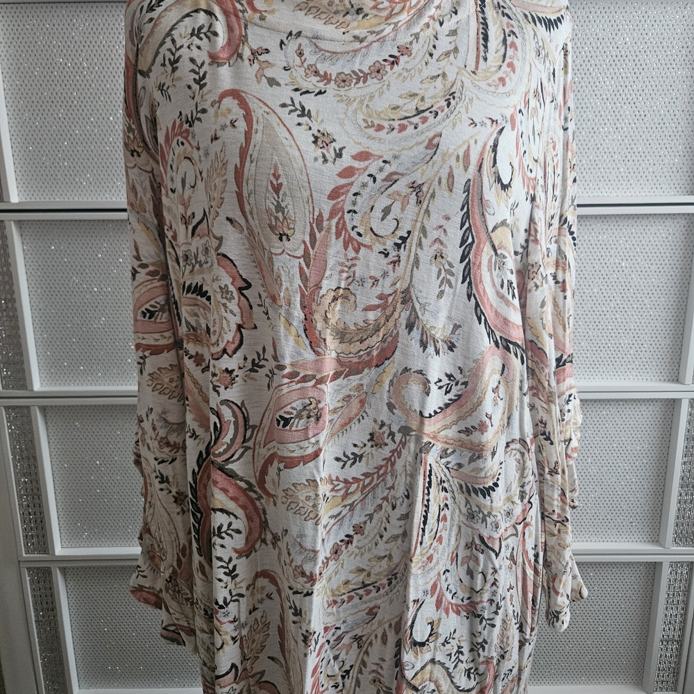 Chico's Paisley Print Blouse - Pink, Cream, Black